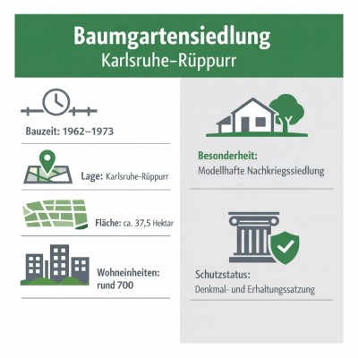 Baumgartensiedlung Karlsruhe-Rüppurr als Modell moderner Nachkriegsarchitektur